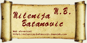 Milenija Batanović vizit kartica
